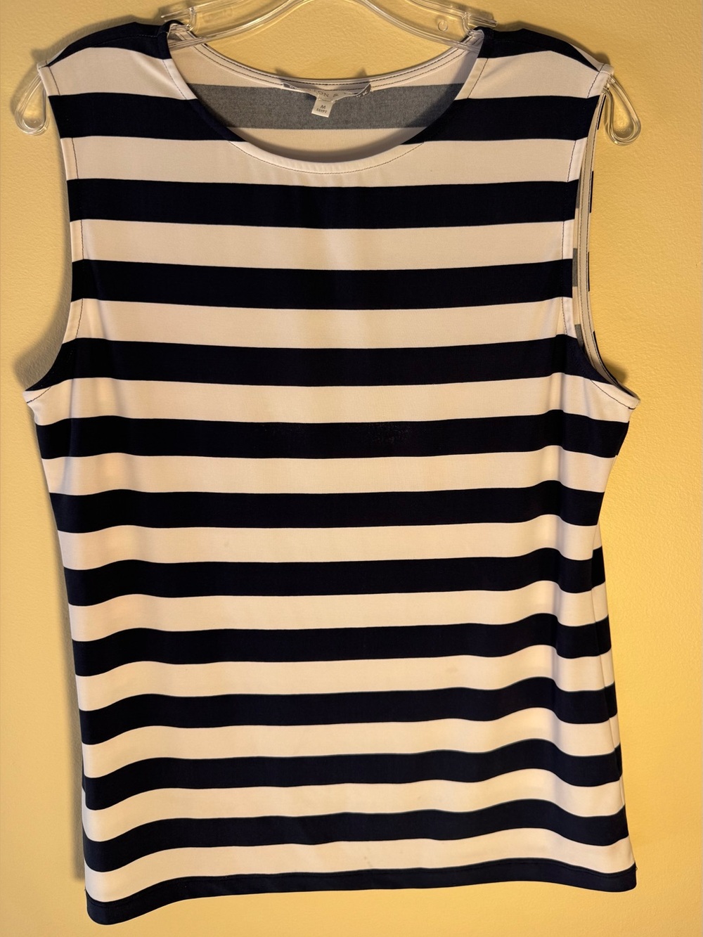 Preston & York Navy Blue and White Striped Tank Top